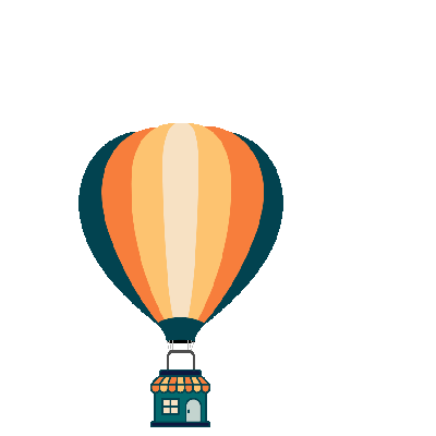 Illustration of small business hot air balloon.